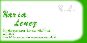 maria lencz business card